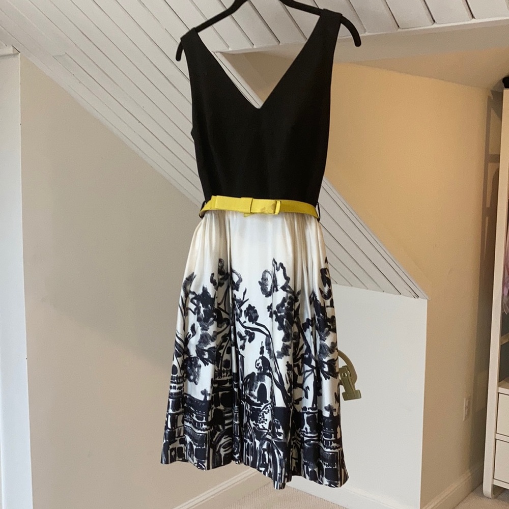 Milly Silk Dress w/ Grosgrain Ribbon